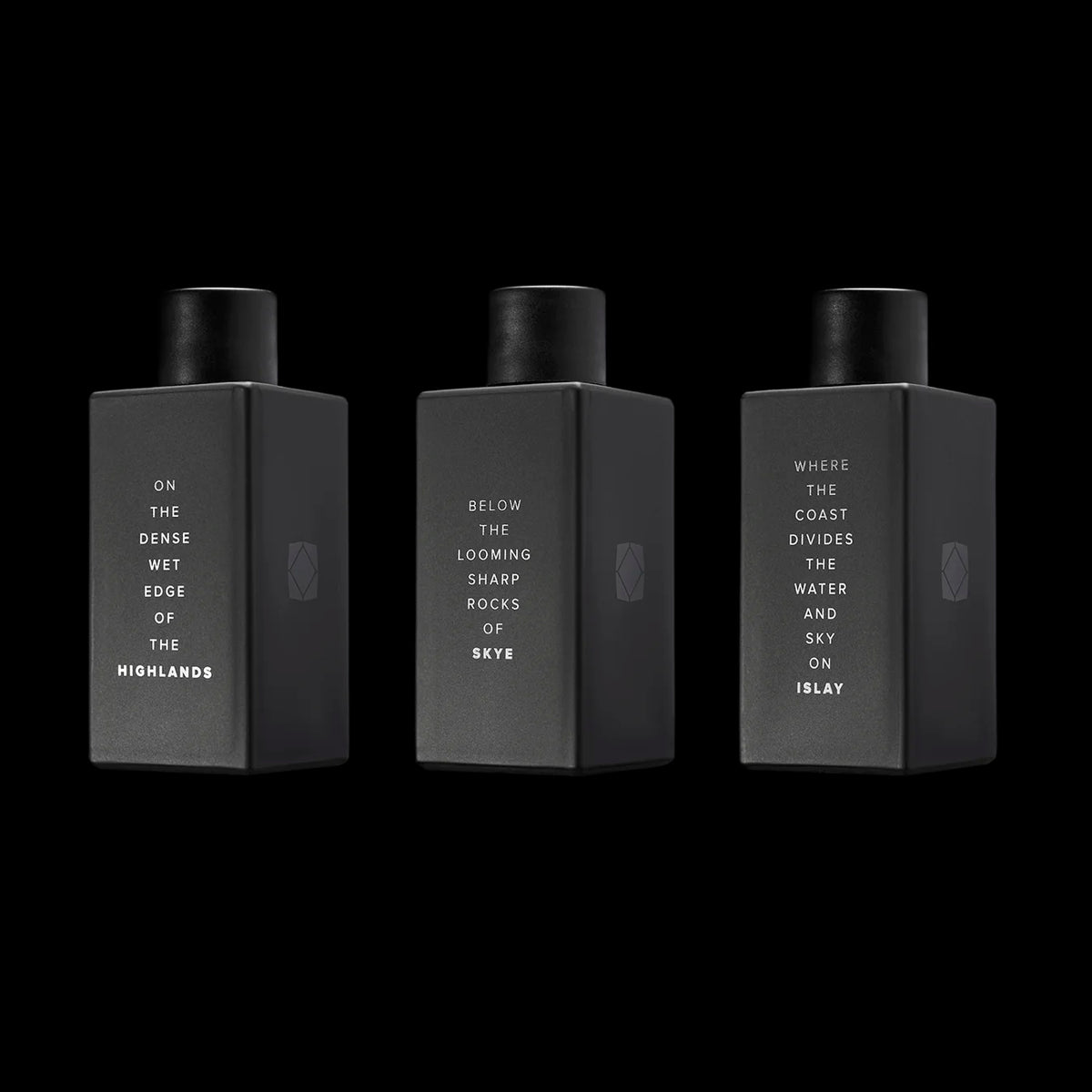 Three fragrances inspired by Scottish whisky producing regions, designed for home use.